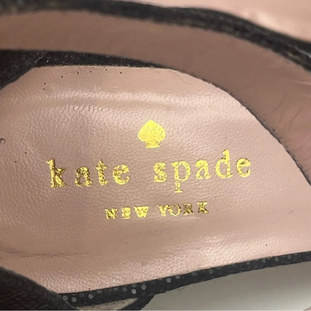 Kate Spade Black Sequin Ankle Strap‎ Pumps SZ 7